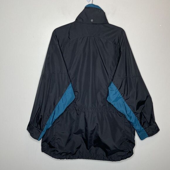 LL BEAN x COLUMBIA Womens Black Green Full-Zip Nylon Jacket Vintage VTG Large L - Picture 9 of 11